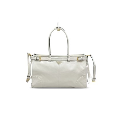 PRADA BONNIE LARGE LEATHER HANDBAG 1BA433 (38*24*12cm)